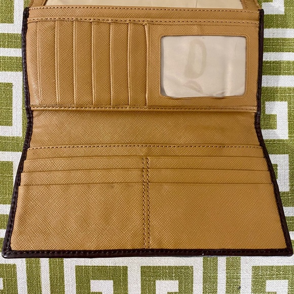 SOLD! COACH Signature Brown Jacquard Leather Bag & Turnlock Slim Envelope Wallet - Picture 4 of 15